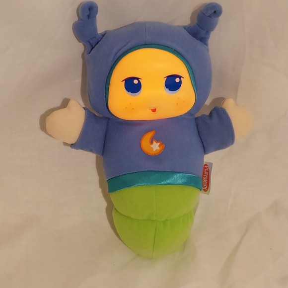 Baby Lullaby Glow Worm Playskool 2009 Blue Shirt Moon Star Music Light Works - Picture 5 of 16